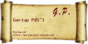 Gariup Pál névjegykártya